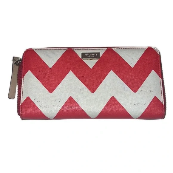 kate spade Bags Kate Spade Chevron Stripe Bifold Zip Wallet In